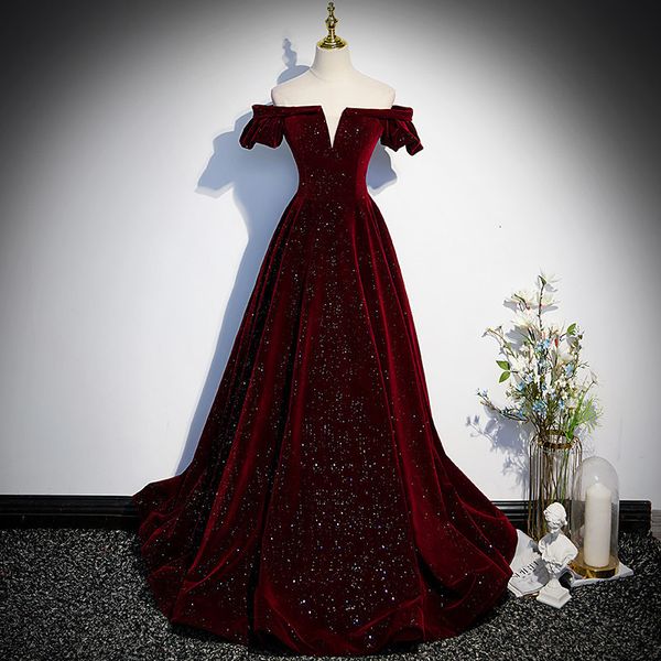 party dresses evening dress short sleeves sequins floorlength boat neck simple burgundy lace up aline velour formal gown woman b1903 230510, White;black
party dresses evening dress short sleeves sequins floorlength boat neck simple burgundy lace up aline velour formal gown woman b1903 230510, White;black