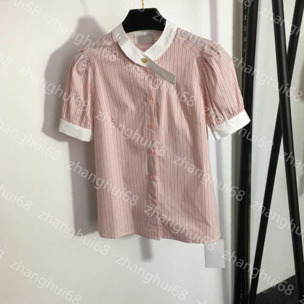 23ss women shirt womens designer clothing high neck blouse stand-up collar bubble short sleeve striped shirt women clothes a1, White
23ss women shirt womens designer clothing high neck blouse stand-up collar bubble short sleeve striped shirt women clothes a1, White