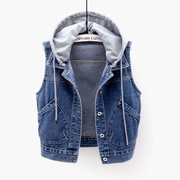 women's vests denim vest women's spring autumn clothes sleeveless wild short hooded jacket women denim jeans vest jacket female 2, Black;white
women's vests denim vest women's spring autumn clothes sleeveless wild short hooded jacket women denim jeans vest jacket female 2, Black;white