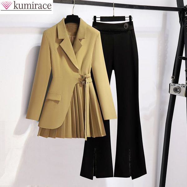 women's two piece pants korean autumn style drape belt decorative casual suit jacket wide leg trousers two piece elegant women's p, White
women's two piece pants korean autumn style drape belt decorative casual suit jacket wide leg trousers two piece elegant women's p, White