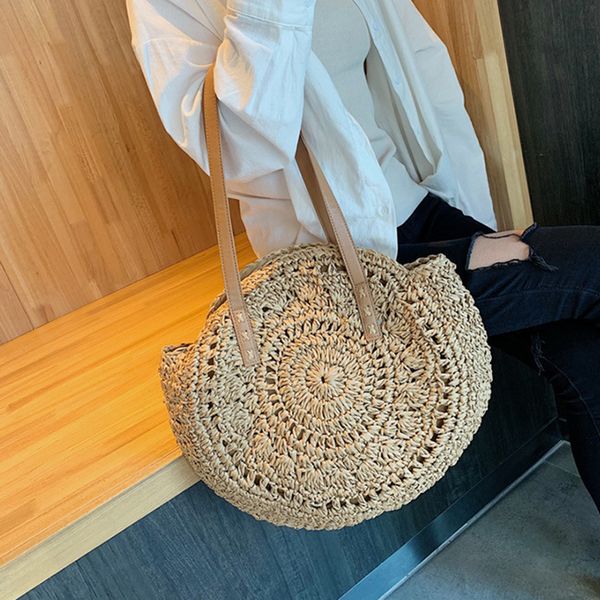 evening bags women summer beach woven hollow round shoulder bag fashion large tote handbags 230510
evening bags women summer beach woven hollow round shoulder bag fashion large tote handbags 230510