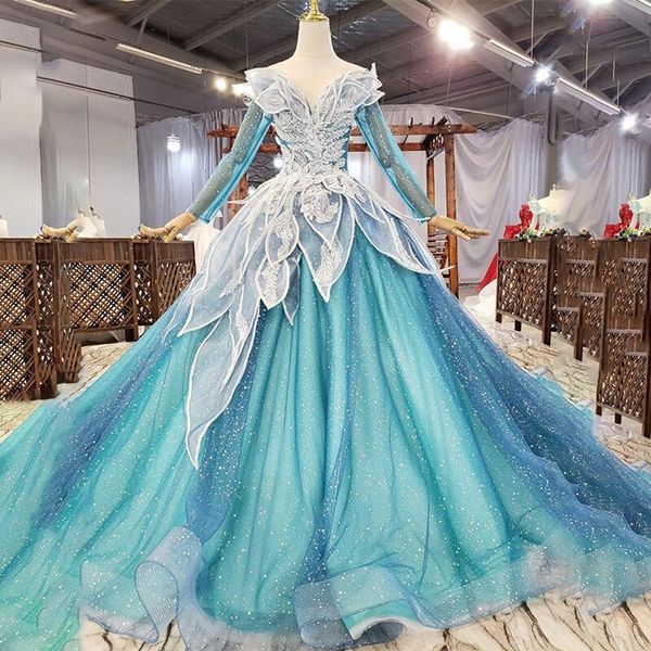 party dresses blue princess sparkle queen costume wedding dress long sleeve train cosplay off the shoulder laceup back bridal ball gown 2305, White;black
party dresses blue princess sparkle queen costume wedding dress long sleeve train cosplay off the shoulder laceup back bridal ball gown 2305, White;black