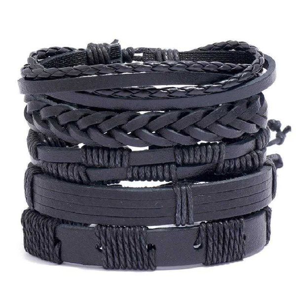retro ornament simple woven black leather bracelet set combination mens clothing accessories, Golden;silver
retro ornament simple woven black leather bracelet set combination mens clothing accessories, Golden;silver
