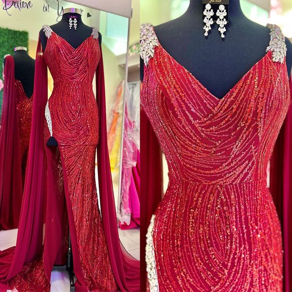 gorgeous mermaid prom dresses v-neck shining applicants beads on shoulder side split backless court gown custom made plus size party dress v, Black
gorgeous mermaid prom dresses v-neck shining applicants beads on shoulder side split backless court gown custom made plus size party dress v, Black