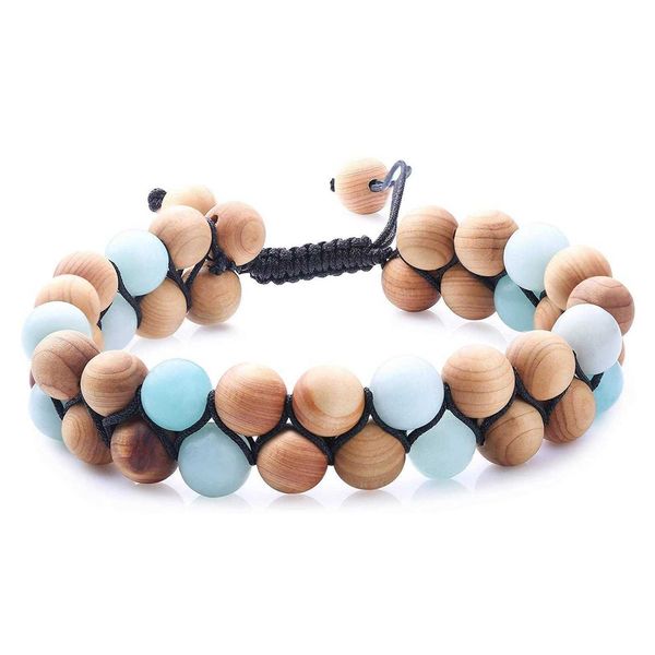amazonite natural stone wooden bead double layer bracelet adjustable hand weaving, Golden;silver
amazonite natural stone wooden bead double layer bracelet adjustable hand weaving, Golden;silver