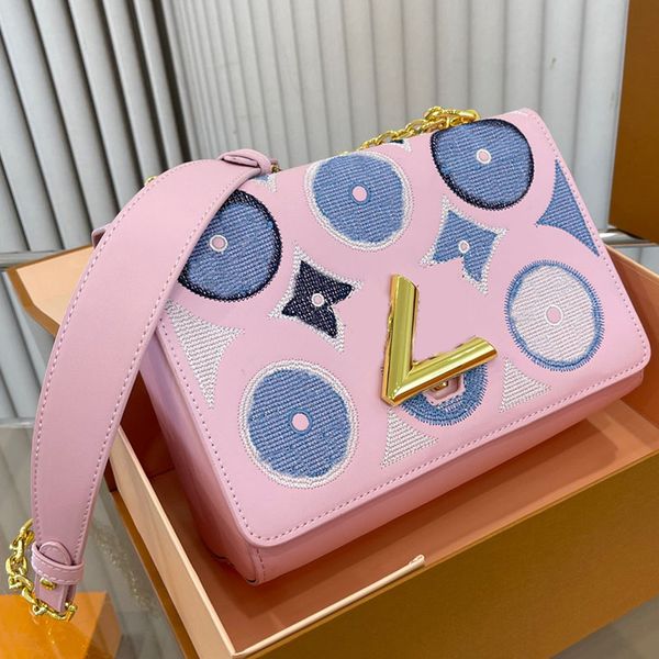 women designer twist bag leather shoulder handbag 6 colors old flower multi pattern v lock crossbody luxury classic purse sacoche gold chain
women designer twist bag leather shoulder handbag 6 colors old flower multi pattern v lock crossbody luxury classic purse sacoche gold chain
