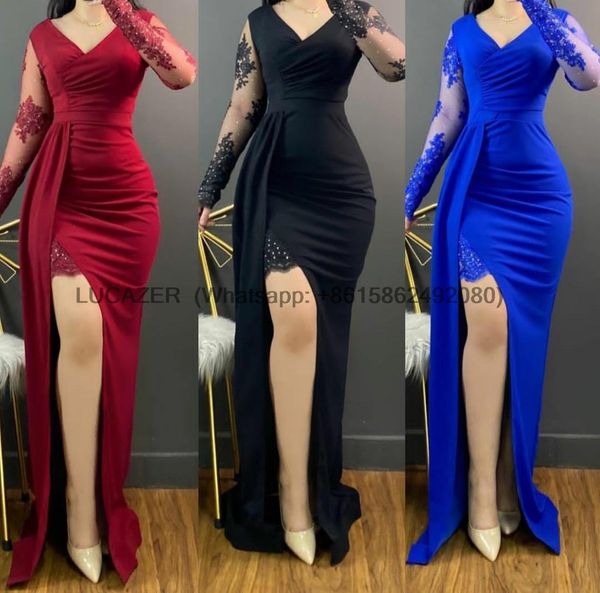 party dresses elegant mermaid lace evening with slit long sleeve sweep train zipper back satin abendkleider robes de for women 230510, White;black
party dresses elegant mermaid lace evening with slit long sleeve sweep train zipper back satin abendkleider robes de for women 230510, White;black