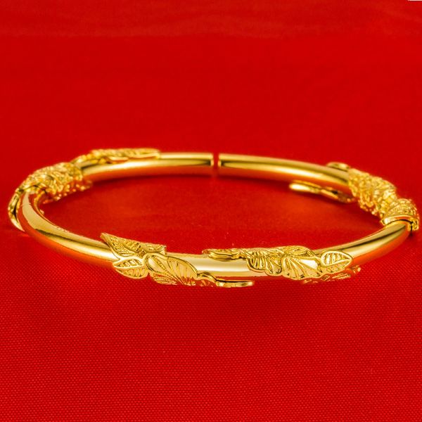 women cuff bangle bracelet solid real 18k yellow gold filled flower design beautiful lady girls bridal wedding party birthday gift, Black
women cuff bangle bracelet solid real 18k yellow gold filled flower design beautiful lady girls bridal wedding party birthday gift, Black