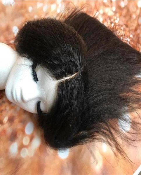 closures 180density short bob yaki kinky straight synthetic lace front glueless for black women with babyhair preplucked daily1038187, Black;brown