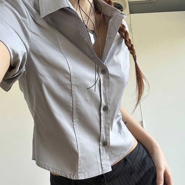 women's blouses shirts 2023 summer new short casual solid loose satin cool and simple sleeve shirt with umbilical exposed blouse woman, White
women's blouses shirts 2023 summer new short casual solid loose satin cool and simple sleeve shirt with umbilical exposed blouse woman, White