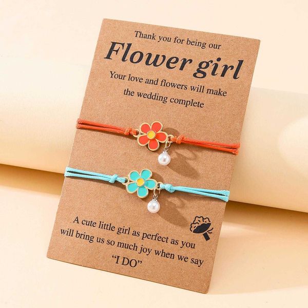 bracelet personalized flower color matching small fresh pearl pendant bridesmaid woven hand strap, Golden;silver
bracelet personalized flower color matching small fresh pearl pendant bridesmaid woven hand strap, Golden;silver