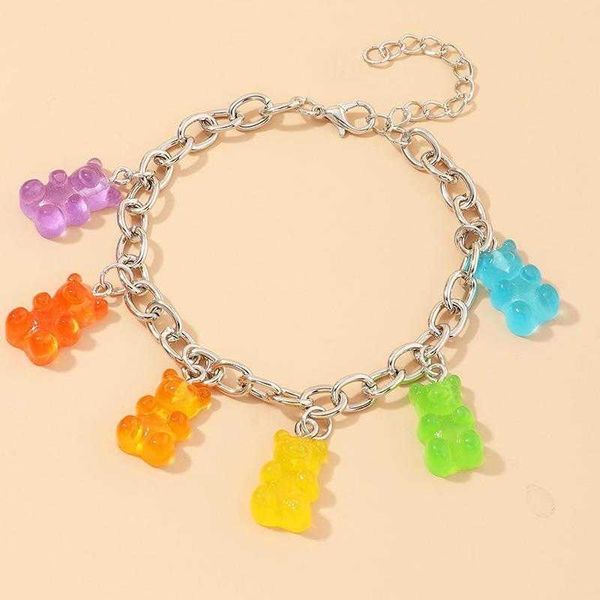 ornament sweet chains candy colored bear bracelet ins thick chain colorful pendant for women, Black
ornament sweet chains candy colored bear bracelet ins thick chain colorful pendant for women, Black