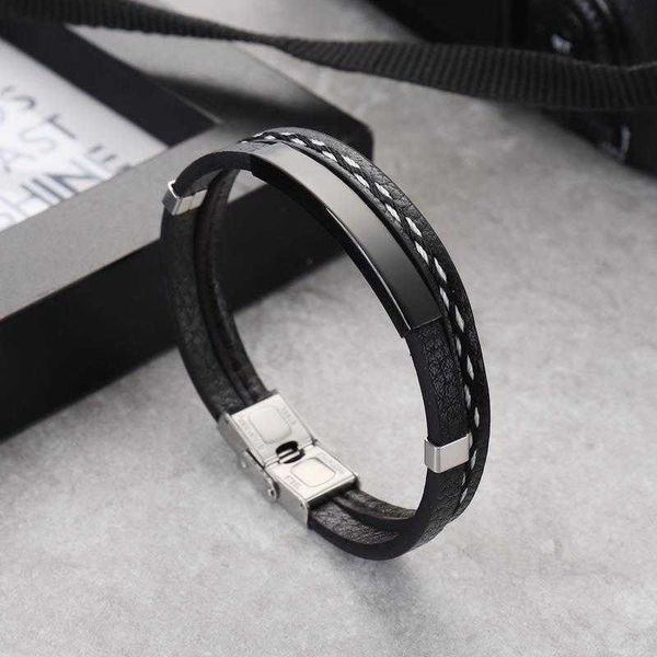 ornament leather stainless steel punk bracelet glossy personality lettering titanium couple wholesale, Golden;silver
ornament leather stainless steel punk bracelet glossy personality lettering titanium couple wholesale, Golden;silver