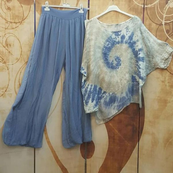 women's two piece pants - 5xl 2pcs pants set vintage tie-dye round neck half sleeves irregular hem high waist summer women t-shirt t, White
women's two piece pants - 5xl 2pcs pants set vintage tie-dye round neck half sleeves irregular hem high waist summer women t-shirt t, White