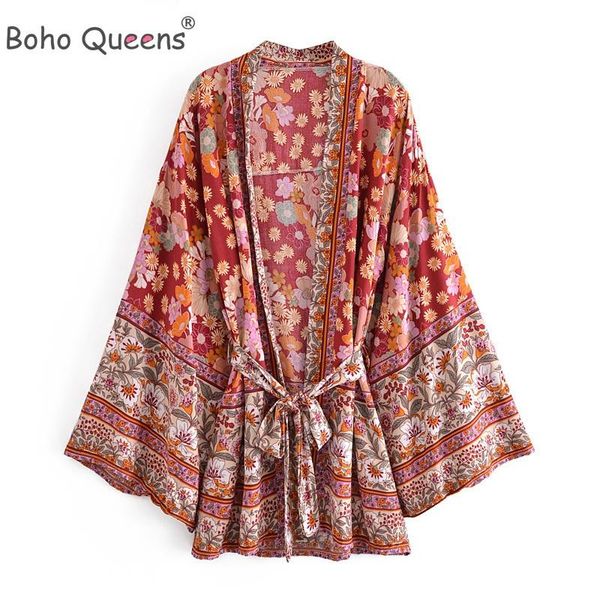 swimwear boho queens vintage red floral print sashes kimono women bohemian v neck batwing sleeves happie short robe coverup, White;black
swimwear boho queens vintage red floral print sashes kimono women bohemian v neck batwing sleeves happie short robe coverup, White;black