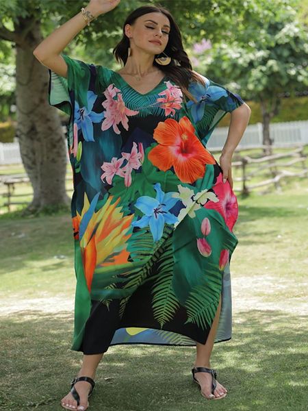 swimwear floral print swimsuit cover up robe de plage 2023 summer bohemian dress loose beachwear coverups beach kaftan pareo dress, White;black
swimwear floral print swimsuit cover up robe de plage 2023 summer bohemian dress loose beachwear coverups beach kaftan pareo dress, White;black