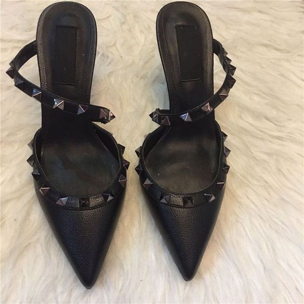 luxury brand women high heel rivets sandals thin heel pointed toes wedding shoes 6cm 8cm 10cm super high women sandal with dust bag 35-44, Black
luxury brand women high heel rivets sandals thin heel pointed toes wedding shoes 6cm 8cm 10cm super high women sandal with dust bag 35-44, Black