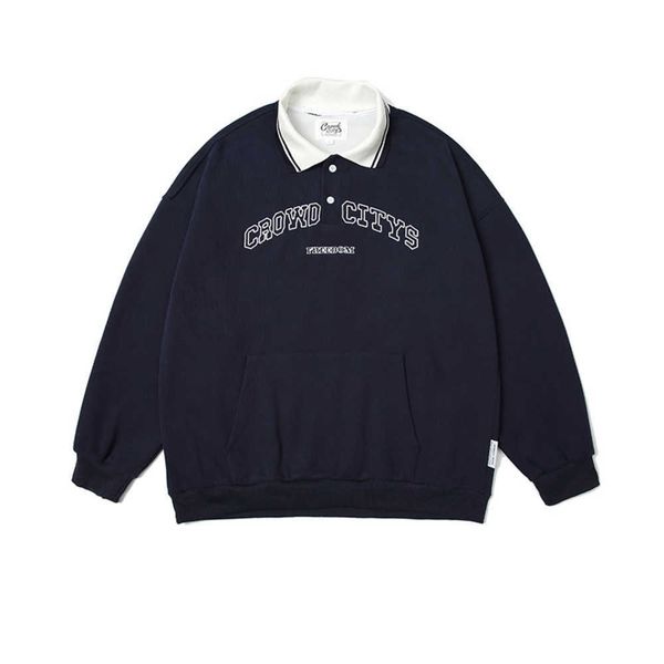 2023 autumn new men's letter embroidered polo neck sweater richao academy style casual coat, Black
2023 autumn new men's letter embroidered polo neck sweater richao academy style casual coat, Black