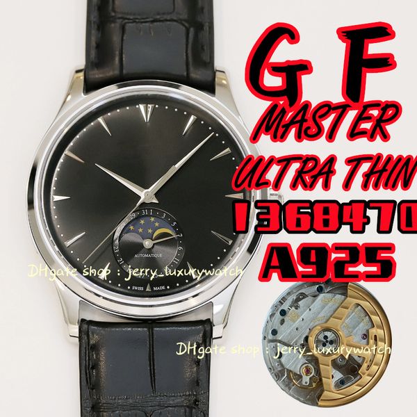 gf jl watch luxury men's phase of the moon master 1368470 (cowhhide strap cal.925/1 fully automatic mechanical movement, 39mm),, Slivery;brown
gf jl watch luxury men's phase of the moon master 1368470 (cowhhide strap cal.925/1 fully automatic mechanical movement, 39mm),, Slivery;brown