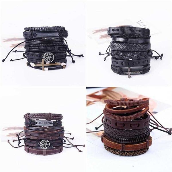 vintage weave punk bracelet multi layer root cowhide leather rope wax woven diy combination pu, Golden;silver
vintage weave punk bracelet multi layer root cowhide leather rope wax woven diy combination pu, Golden;silver