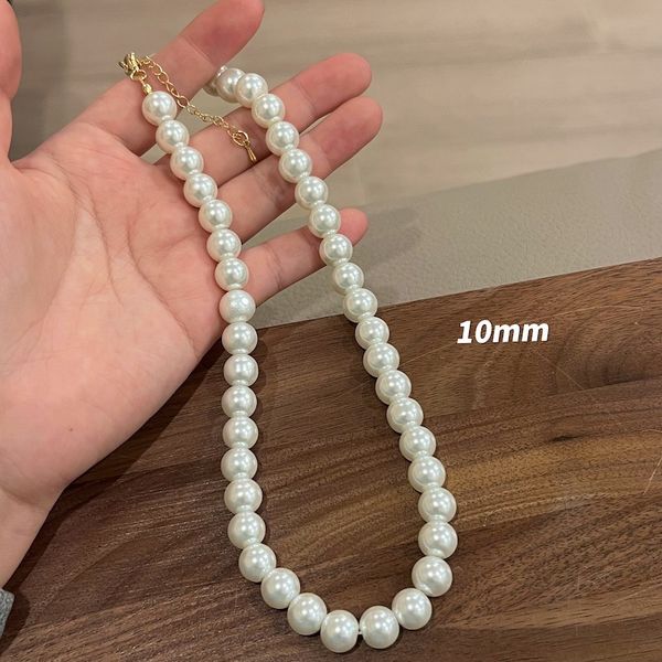 handmade pearl necklace for men white round pearls necklaces choker fashion jewelry gifts for women men teens 4/5/6/8/10mm, Golden;silver
handmade pearl necklace for men white round pearls necklaces choker fashion jewelry gifts for women men teens 4/5/6/8/10mm, Golden;silver