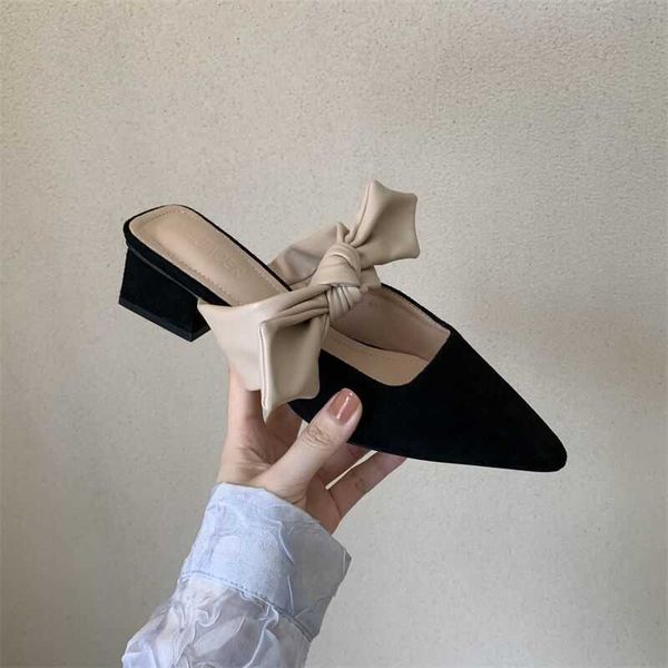 sandals summer pointed suede bow temperament was thin baotou thick with high heels female 230417, Black
sandals summer pointed suede bow temperament was thin baotou thick with high heels female 230417, Black