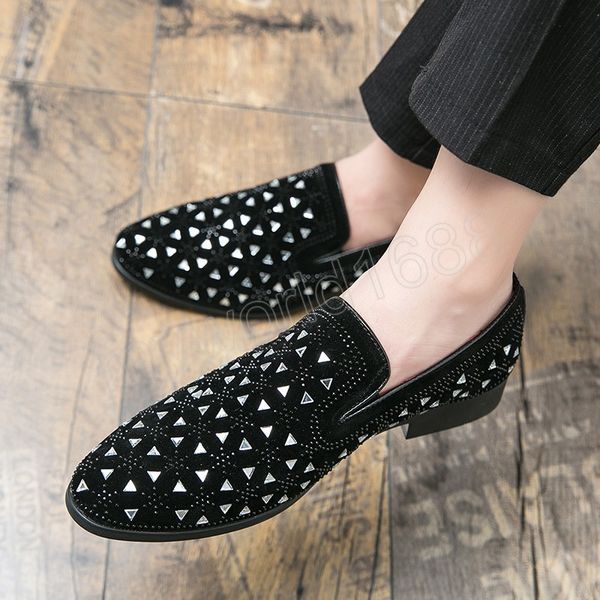 men dress shoes leather italian glitter men loafers slip on formal elegant business party shoes wedding shoes, Black
men dress shoes leather italian glitter men loafers slip on formal elegant business party shoes wedding shoes, Black