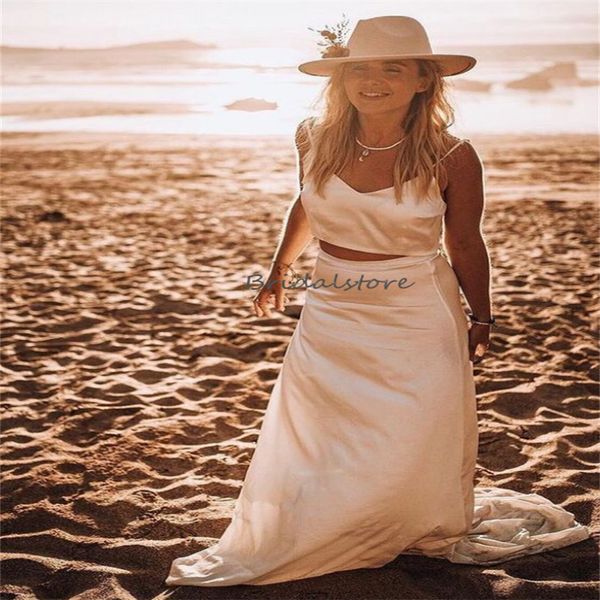 ivory boho two piece wedding dress 2023 hippies soft satin beach bride dress civil spaghetti straps bohemain women bridal gowns elegant vest, White
ivory boho two piece wedding dress 2023 hippies soft satin beach bride dress civil spaghetti straps bohemain women bridal gowns elegant vest, White