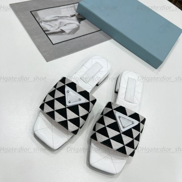 slipper designer woman luxury shoes saffiano fabric embroidered sleek leather letter slides enameled metal triangle sandal, Black
slipper designer woman luxury shoes saffiano fabric embroidered sleek leather letter slides enameled metal triangle sandal, Black
