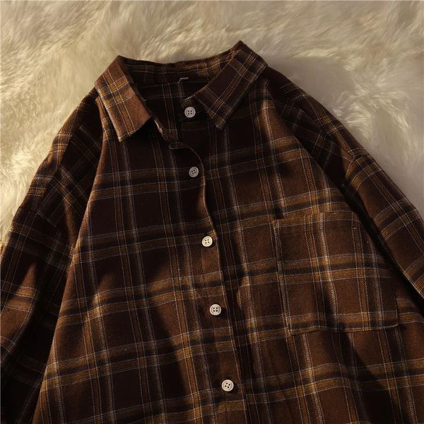 shirts women's shirt plaid fairy grunge brown vintage oversized plaid flannel boyfriend tunic shirt for women casual korean, White
shirts women's shirt plaid fairy grunge brown vintage oversized plaid flannel boyfriend tunic shirt for women casual korean, White