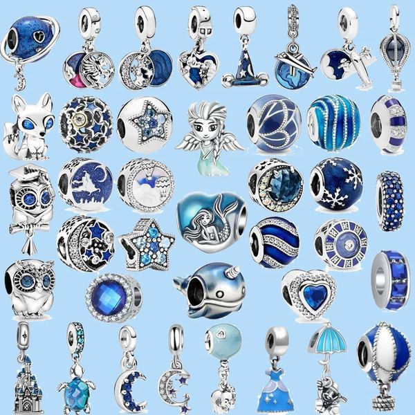 925 sterling silver charms for pandora jewelry beads new blue series angel mermaid stars moon pendant suitable, Black
925 sterling silver charms for pandora jewelry beads new blue series angel mermaid stars moon pendant suitable, Black