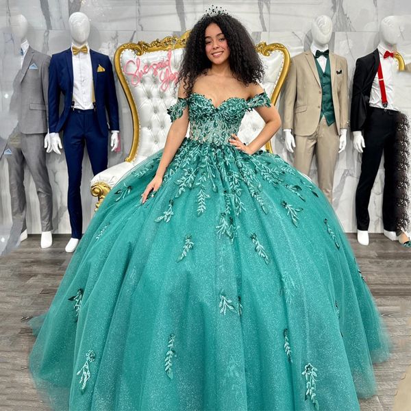 sage green off the shoulder sleeveless sweetheart quinceanera dresses appliques lace beading shiny ball gown girl birthday party prom dress, Blue;red
sage green off the shoulder sleeveless sweetheart quinceanera dresses appliques lace beading shiny ball gown girl birthday party prom dress, Blue;red