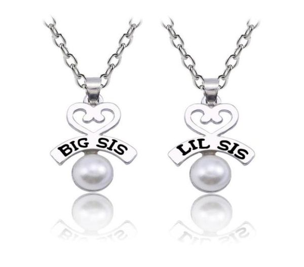 2pcsset love heart necklace fashion big sis lil sis pearl pendant family necklaces for women bbf gifts6556252, Silver
2pcsset love heart necklace fashion big sis lil sis pearl pendant family necklaces for women bbf gifts6556252, Silver