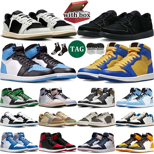 box with 1s skyline basketball shoes jumpman 1 retro reverse laney lost and found university blue l lucky green mens sports sneakers, Black
box with 1s skyline basketball shoes jumpman 1 retro reverse laney lost and found university blue l lucky green mens sports sneakers, Black