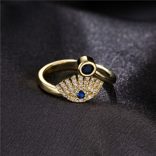 elegant design micro pave evil eye open ring selling gold plated jewelry for gift, Silver
elegant design micro pave evil eye open ring selling gold plated jewelry for gift, Silver