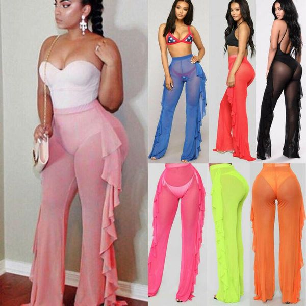 swimwear new 2020 summer women beach mesh ruffle sheer wide leg pants trousers bikini cover up, White;black
swimwear new 2020 summer women beach mesh ruffle sheer wide leg pants trousers bikini cover up, White;black