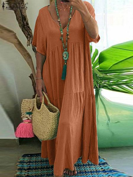 casual dresses bohemian summer dress fashion v neck short sleeve sundress zanzea women holiday long dresses solid kaftan casual beach vestid, Black;gray
casual dresses bohemian summer dress fashion v neck short sleeve sundress zanzea women holiday long dresses solid kaftan casual beach vestid, Black;gray
