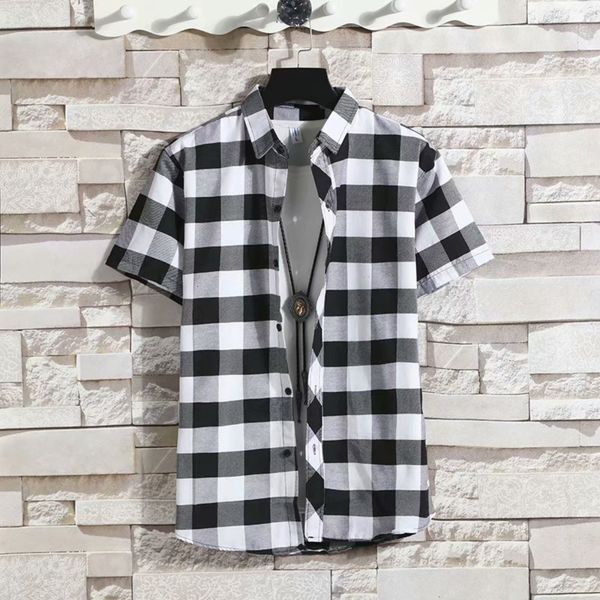 men's casual shirts short - sleeved handsome teenagers fashion casual baggy check inch men's coat 230511, White;black
men's casual shirts short - sleeved handsome teenagers fashion casual baggy check inch men's coat 230511, White;black