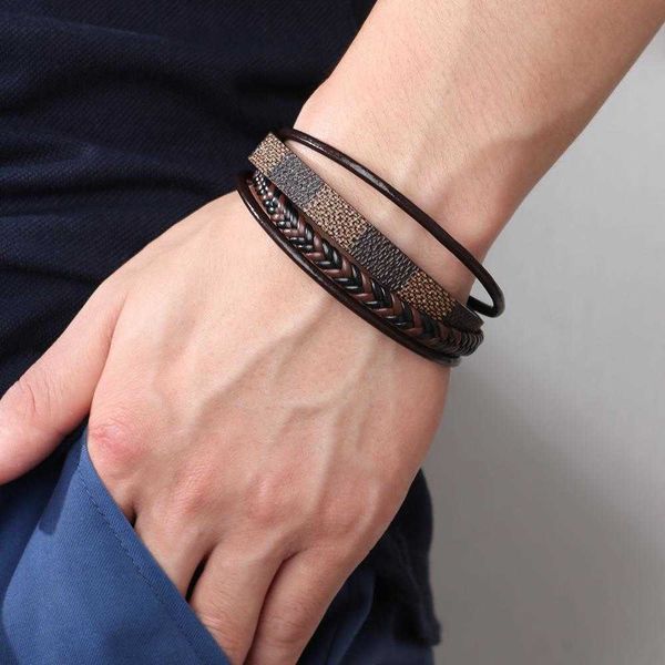 simple fashion ornament plaid woven mens bracelet pu design sense niche accessories wholesale, Golden;silver
simple fashion ornament plaid woven mens bracelet pu design sense niche accessories wholesale, Golden;silver