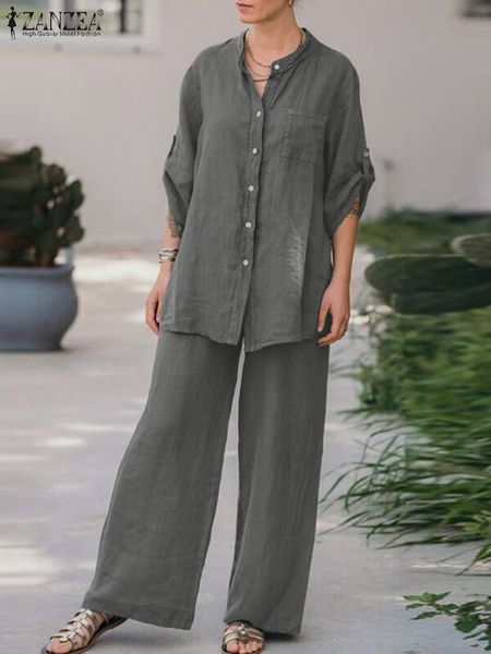 women's two piece pants spring wide leg pants sets fashion urban tracksuit zanzea casual loose long sleeve shirt trousers suits 2pcs wo, White
women's two piece pants spring wide leg pants sets fashion urban tracksuit zanzea casual loose long sleeve shirt trousers suits 2pcs wo, White