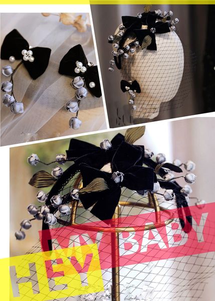 fg-0094-a french vintage lily of the rings black bow bridal mesh hair band studio dress sample headpiece, Silver
fg-0094-a french vintage lily of the rings black bow bridal mesh hair band studio dress sample headpiece, Silver