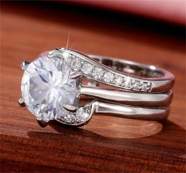 gorgeous 925 silver plated zircon crystal ring set - perfect anniversary, bridal & engagement gift, Golden;silver
gorgeous 925 silver plated zircon crystal ring set - perfect anniversary, bridal & engagement gift, Golden;silver