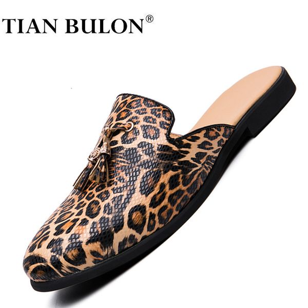 dress shoes summer men leather casual shoes leopard print men's mules slippers breathable males sandals slipon half loafers zapatos hom, Black
dress shoes summer men leather casual shoes leopard print men's mules slippers breathable males sandals slipon half loafers zapatos hom, Black