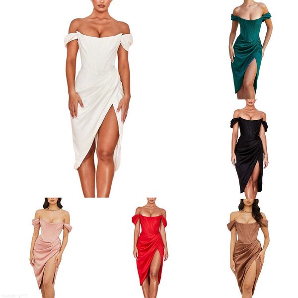 dress women's one shoulder open back high waist side slit slim dress, White;black
dress women's one shoulder open back high waist side slit slim dress, White;black