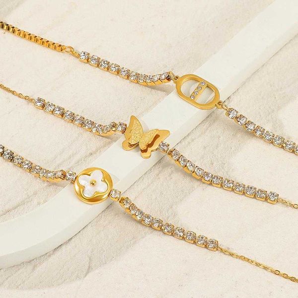 gold diamond butterfly clover stainless steel bracelet female ins style simple and all match titanium, Golden;silver
gold diamond butterfly clover stainless steel bracelet female ins style simple and all match titanium, Golden;silver