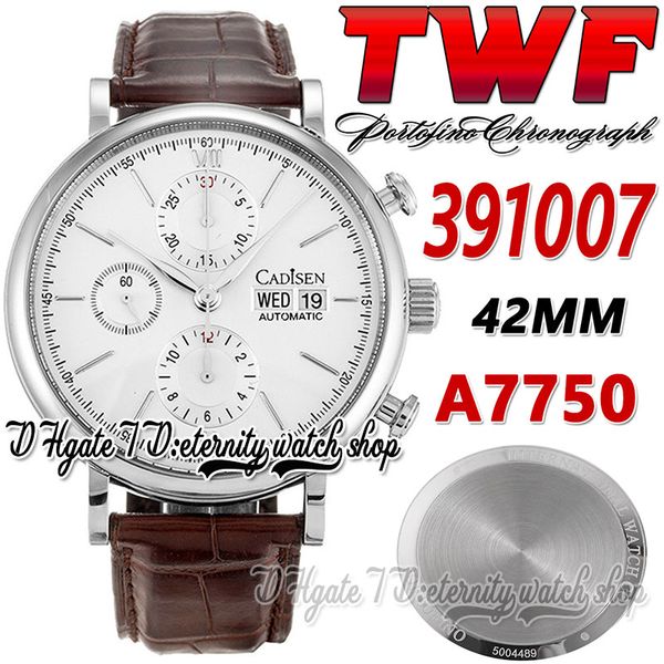 twf 42mm mens watch tw391007 cal.79320 a7750 chronograph automatic white dial stick markers steel case brown leather strap super edition str, Slivery;brown
twf 42mm mens watch tw391007 cal.79320 a7750 chronograph automatic white dial stick markers steel case brown leather strap super edition str, Slivery;brown