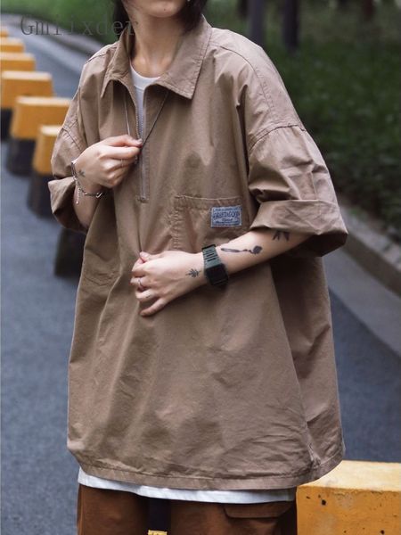 men's casual shirts gmiixder safari half zipup summer japan fashion men women lightweight solid shortsleeved tshirt 230511, White;black
men's casual shirts gmiixder safari half zipup summer japan fashion men women lightweight solid shortsleeved tshirt 230511, White;black