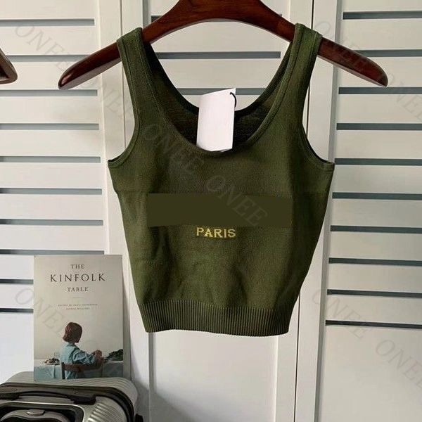 women's spring and summer fashion knitwear designer solid color alphabet vest t-shirt suspender top, White
women's spring and summer fashion knitwear designer solid color alphabet vest t-shirt suspender top, White
