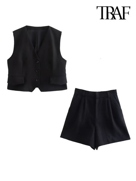 women's two piece pants traf women fashion front buttons waistcoat and high waist bermuda shorts female pieces sets mujer 230511, White
women's two piece pants traf women fashion front buttons waistcoat and high waist bermuda shorts female pieces sets mujer 230511, White