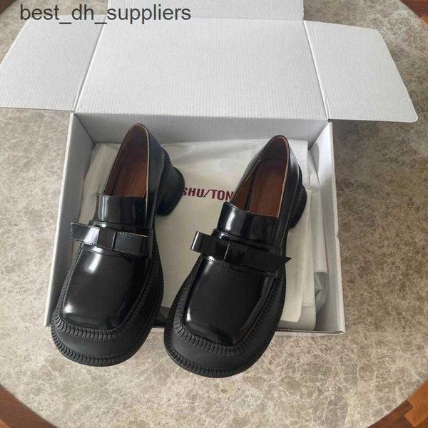 2021 new lefu shoes genuine leather square head thick sole small leather shoes elevated waterproof platform thick heel singles, Black
2021 new lefu shoes genuine leather square head thick sole small leather shoes elevated waterproof platform thick heel singles, Black